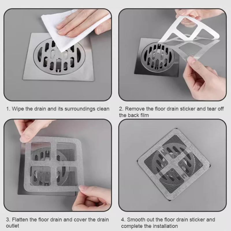 10pcs Floor Drain Stickers Bathroom Hair Filter Hair Net Bathroom Drain Filter Kitchen Anti Clogging  Anti Cockroach Bugs