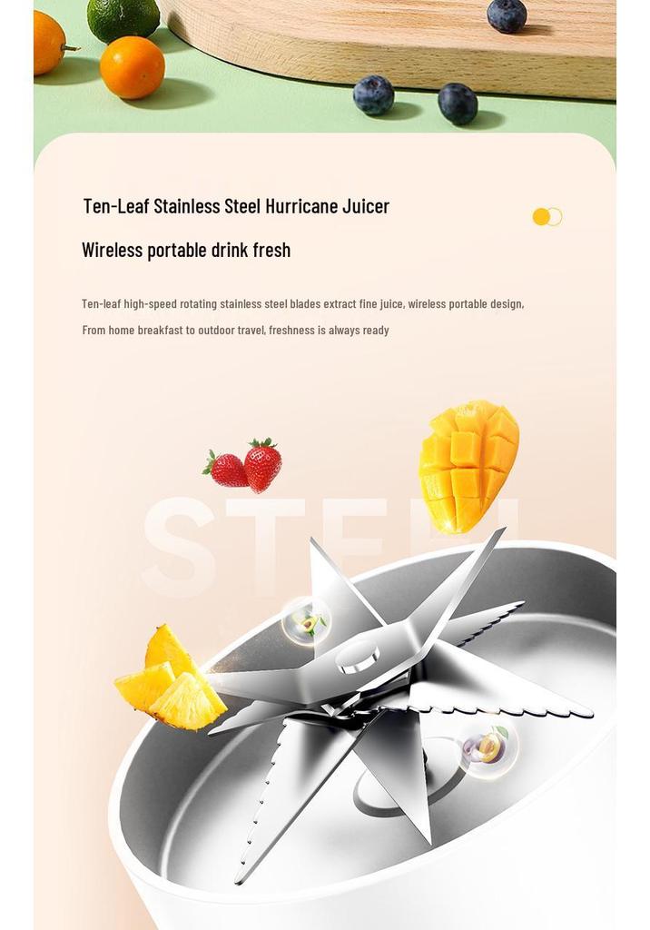 Ton-Ton Portable Wireless Electric Juicer Cup - Multifunctional, Large Capacity Fruit Juicer