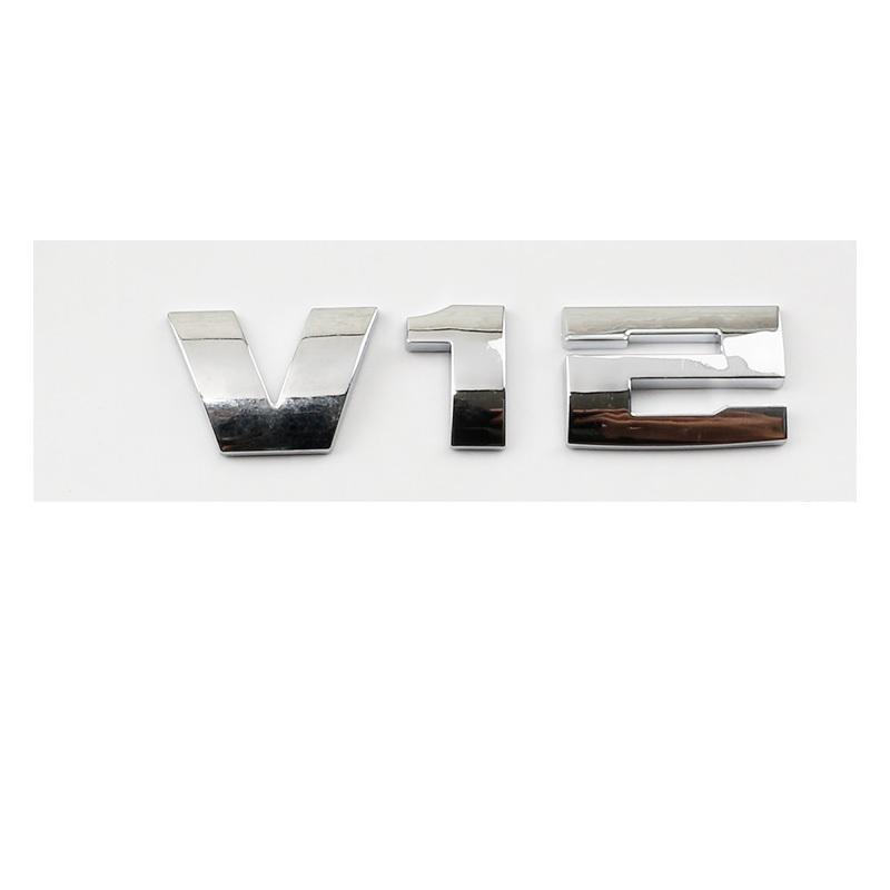 NEW ABS V6 V8 V12 logo Side rear trunk  emblem black silver logo sticker Decal Replacement for BMW