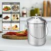 NewlineNY Stainless Steel Indoor Compost Bin for Kitchen Countertops, 1.3 Gallon Recycling Bucket with Two Charcoal Filters