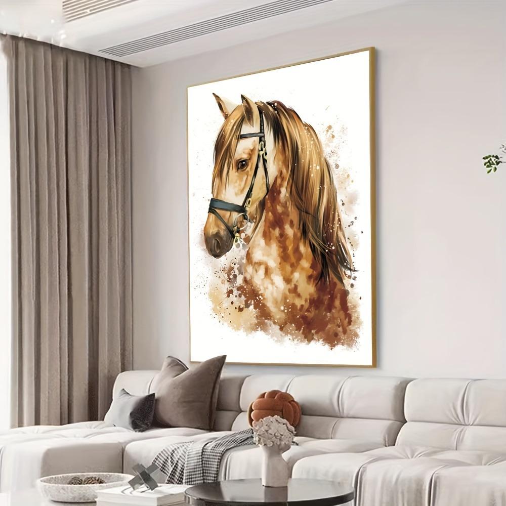 Stylish Vintage Horse Canvas Art Print - Frameless Wall Decor for Living Room, Bedroom, Home Office