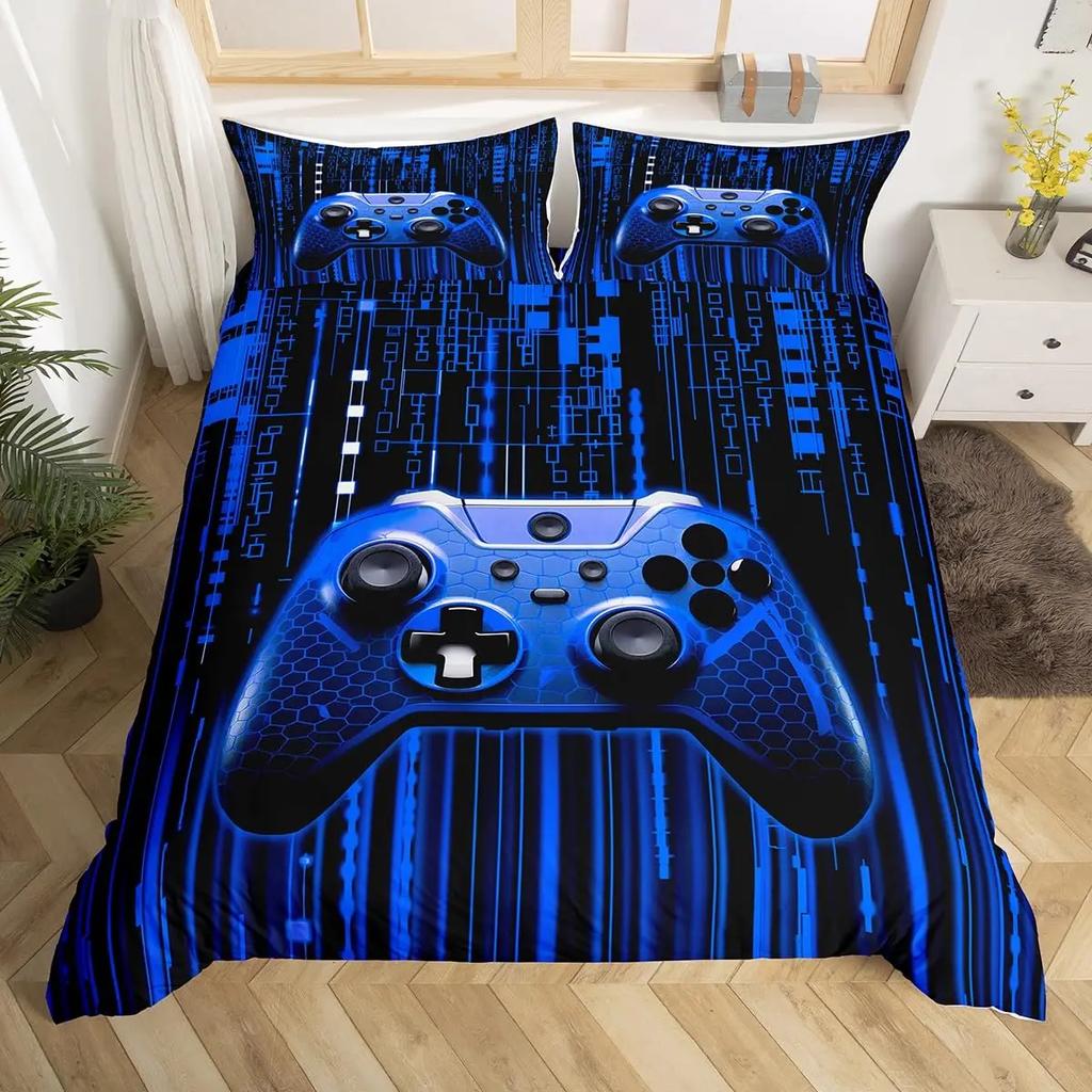 Comforter Boys Gaming King Queen Video Games Gamepad Bedding Set Cool Gamepad Theme Comforter Teens Gamer