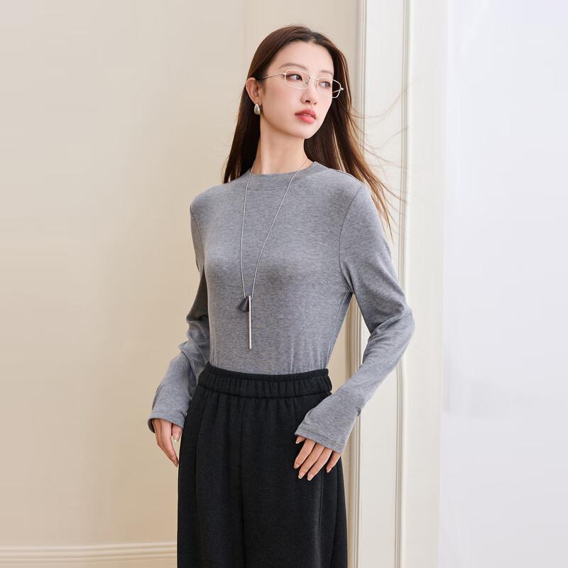 

Sancai Женская приталенная футболка большого размера из шелковой шерсти с круглым вырезом 2XL