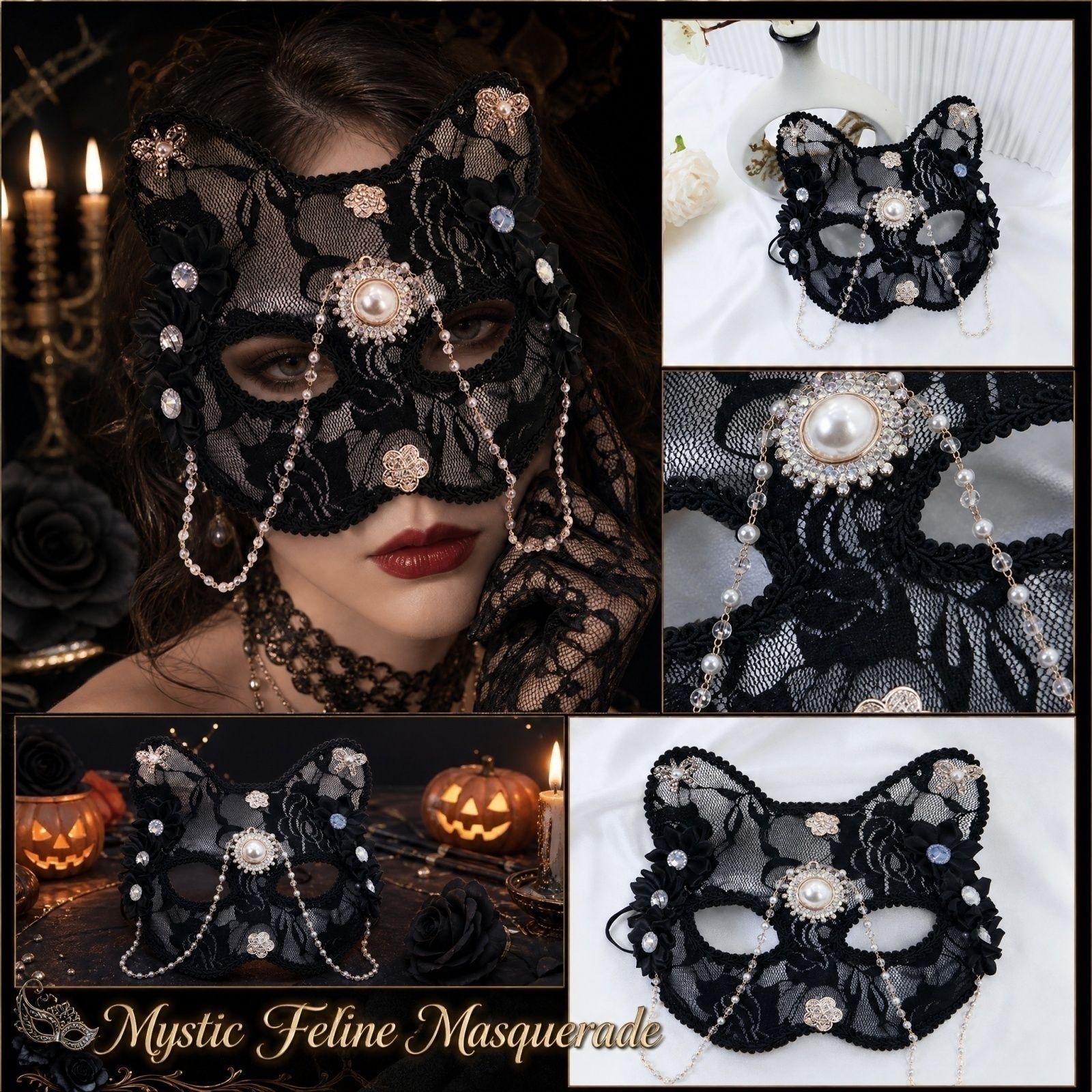 Women s Black Lace Face Half for Masquerade Party