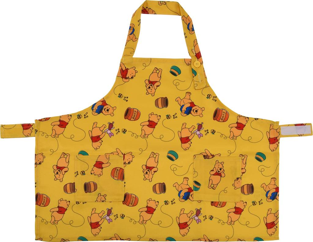 YAXELL Thick and Durable Apron for With Elementary Cooking Winnie the 50456 Kids, Height 100-110cm, Pockets, School, Class, Disney, Pooh,