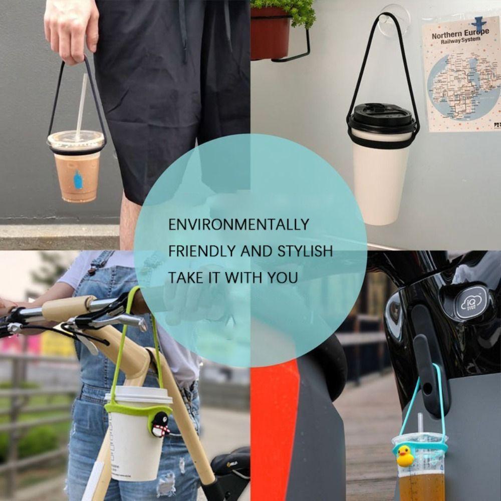 Portable Strap Buckle Coffee Cup Cup Tie Silicone Multicolor Drink Bottle Carrier Holder Cup Accessories Beverage Mug Grip Cup Holders 5