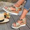 Women Beaded Elastic Band Sandals Lightweight Slip On Summer Beach Shoes Comfortable Ethnic Style Open Toe Flat Sandals