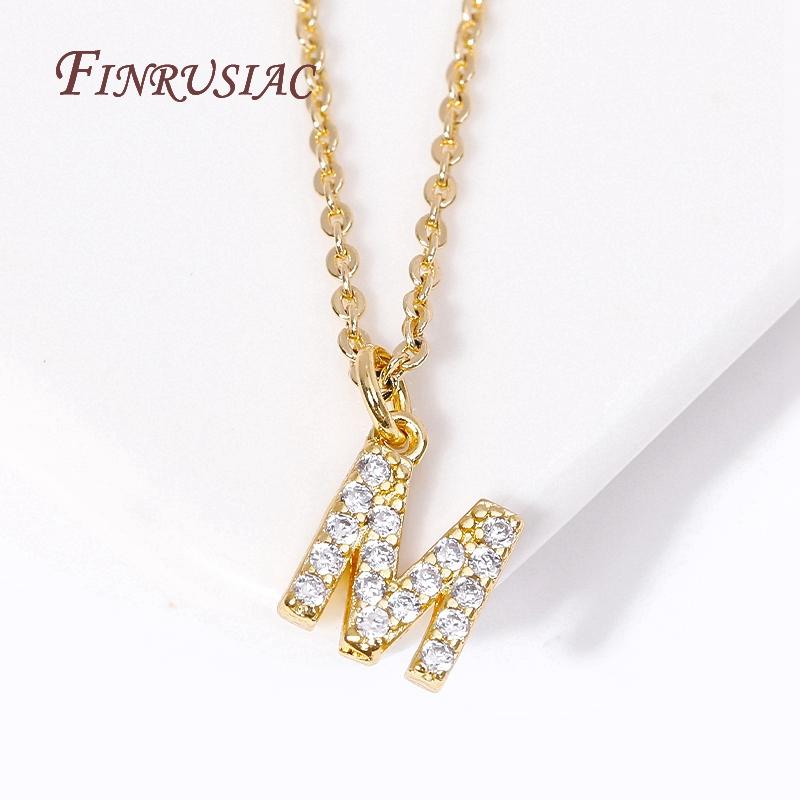 Classic A-Z Initial Letter Pendant Necklace Female 18K Gold Plated Simple Choker Neck Chain Woman Necklaces Jewelry Gifts