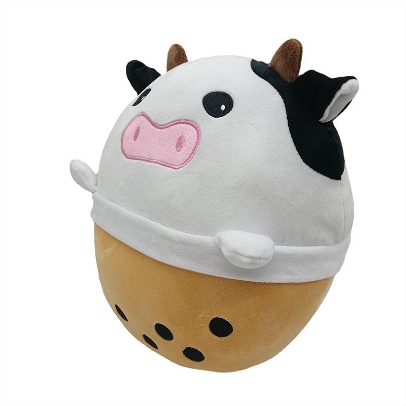 Cute And Cuddly Pearl Milk Tea Cow Plush Toy And Pillow