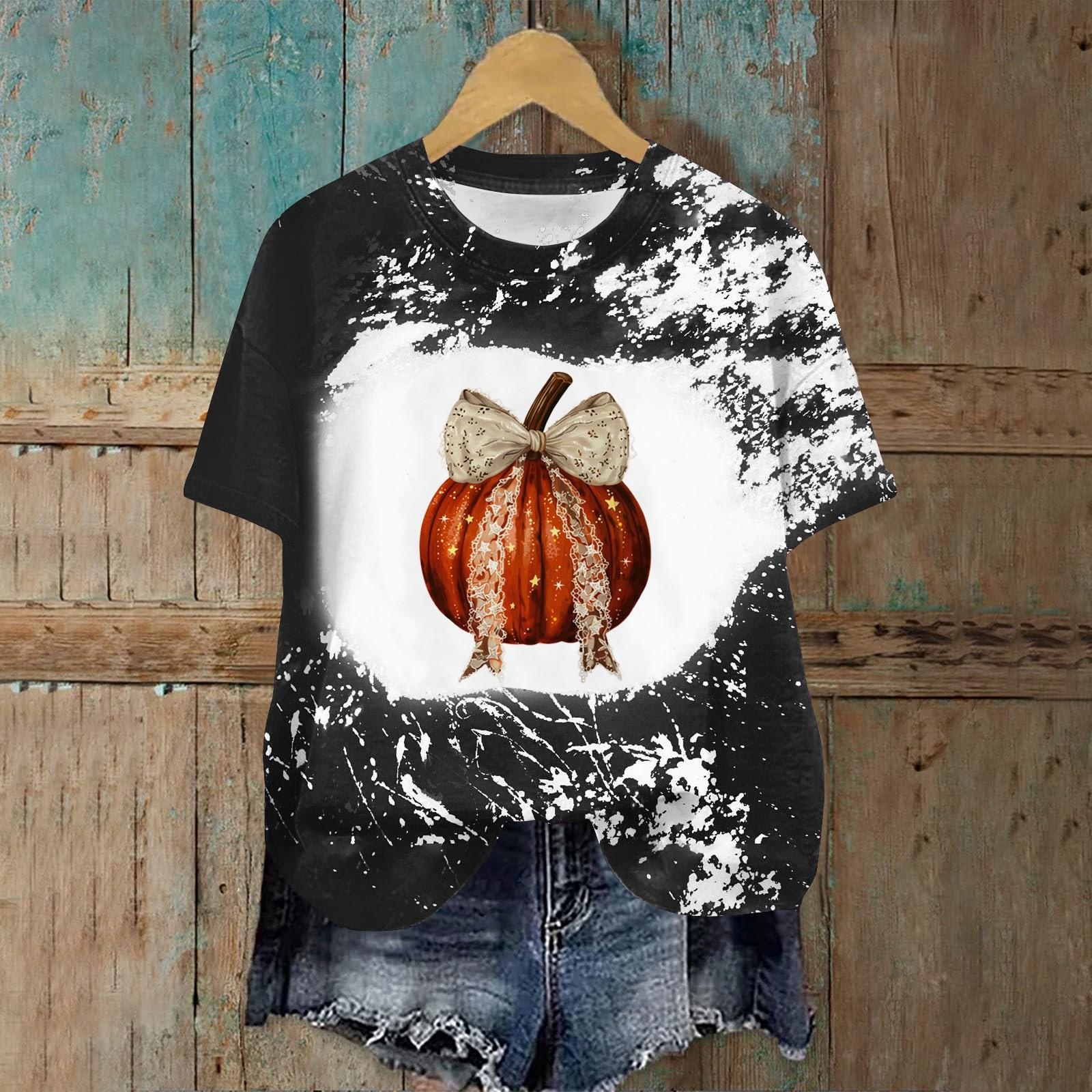 

Женская модная повседневная футболка с круглым вырезом и принтом, пуловер с короткими рукавами, топ XXL чёрный