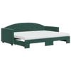 VidaXL Lit de jour avec gigogne et matelas vert foncé 80x200cm velours 3197320