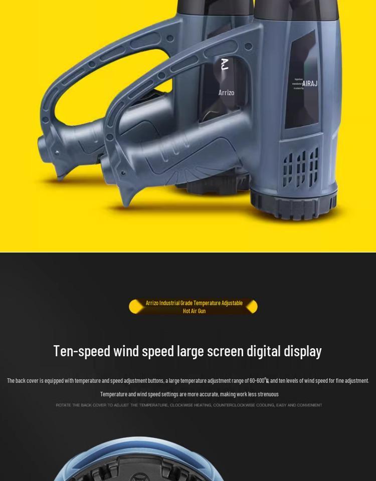 Arrizo High-Power Portable Heat Gun for Electronic Repair & Heat Shrink Applications
