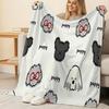 No-Shedding Flannel Throw Blanket, Cute Cartoon Puppy - Soft Cozy Blanket for Couch Napping, Bedroom Sleep, Home Leisure, Halloween & Christmas Use