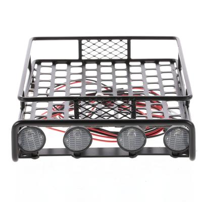 Goolsky Bagageiro de Teto com Barra de Luz para Crawlers RC Escala 110, Axial SCX10, D90, 110, Traxxas TRX-4, Tamiya HSP, Peças de Carro RC