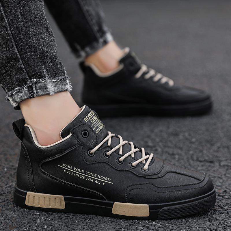 New Fashi Men's Winter Spring Hithtop Sneakers Sport Running Skateboard Walking Casual Leather Shoes