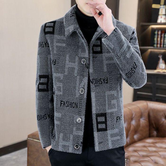 

Men s Korean Style High-End Woolen Hooded Coat - 2024 Autumn/Winter Trendy Casual Windbreaker 3XL світло-сірий колір