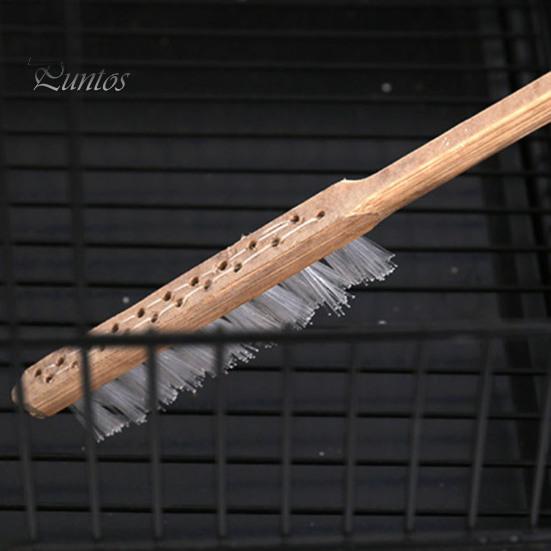 Long Handled Birdcage Brush Wooden Parrot Cage Cleaning Brush Pet Supplies Bird Equipment Cleaner for Myna Hamster Cage