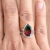 Pear Cut Multicolored Watermelon Tourmaline 925 Sterling Silver Ring Jewelry, Handmade Gift Tourmaline Ring