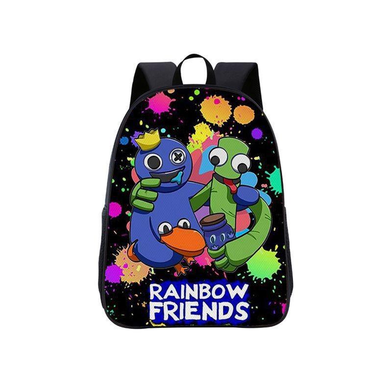 Color Friends Rainbow Anime Cartoon Print School Backpack For Boys Girls And