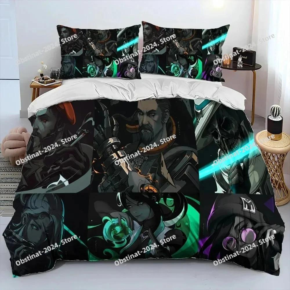 3D VALORANT Game Gamer Cartoon Comforter Bedding Set,Duvet Cover Bed Set Quilt Cover Pillowcase,king Queen Size Bedding Set Kid