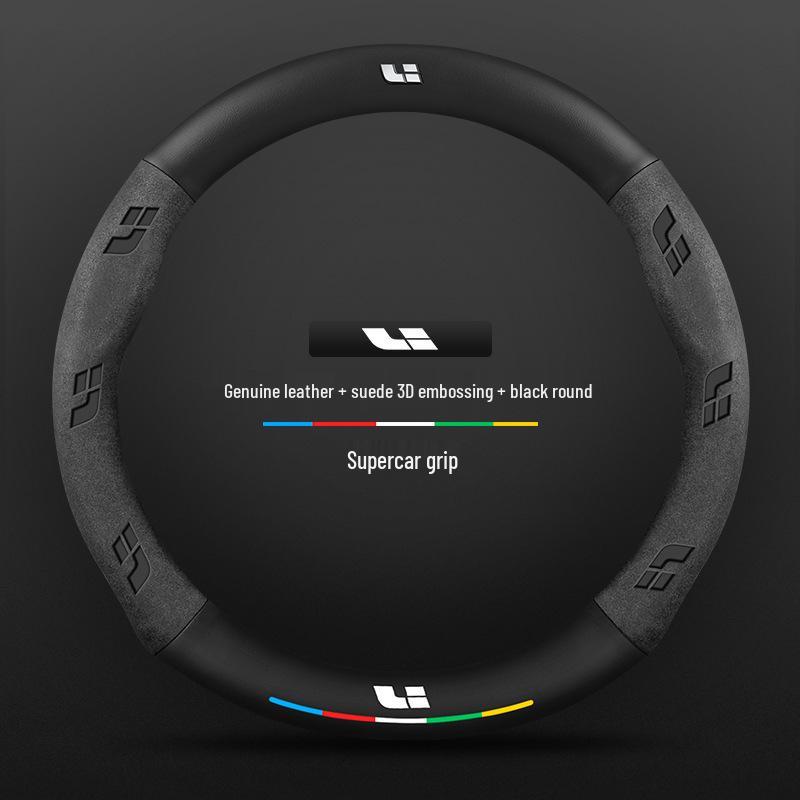 Ideal Steering Wheel Cover – Genuine Leather & Suede, Carbon Fiber, Four Seasons Compatible (Models: ONE L9, L8, L7, L6 MEGA)