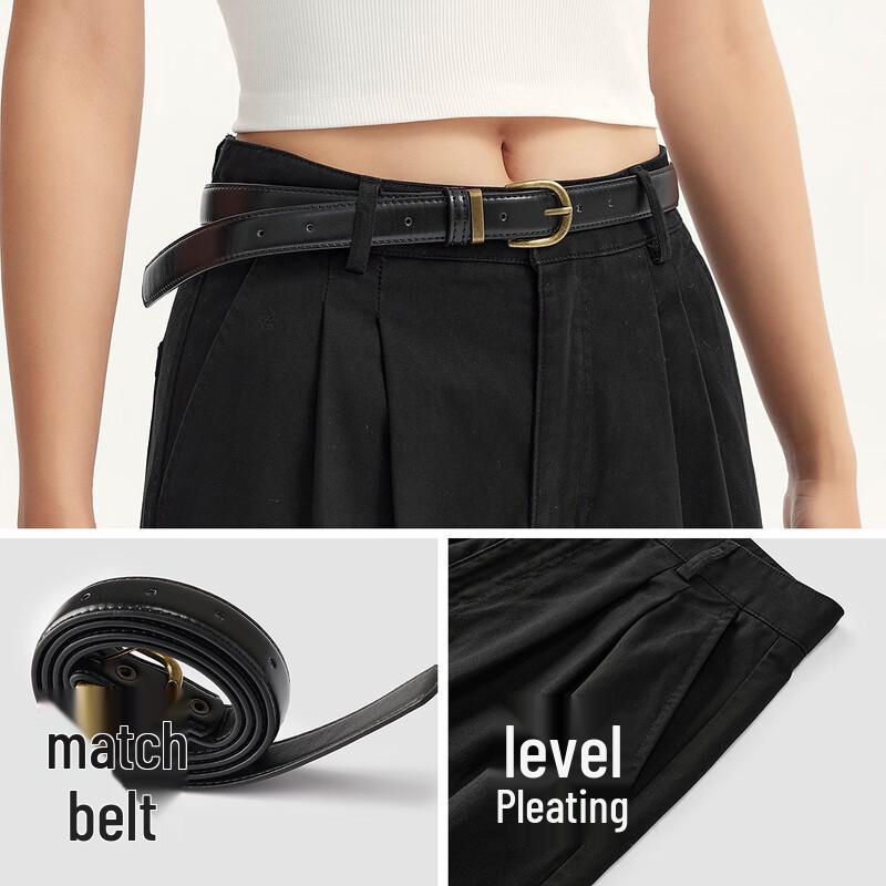 Semir Women's Cotton Pleated Wide-Leg Trousers