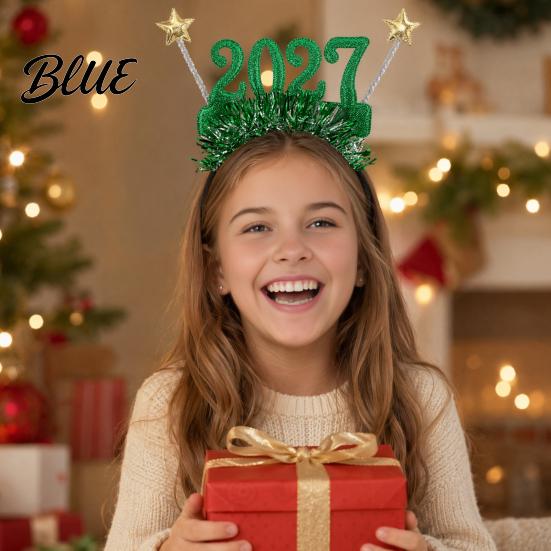 2027 Digital Headband Number Design Non-Slip Adjustable with Hair Hoop Star And Holiday Hoop for Christmas New Year Parties