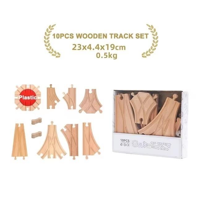 

Новый набор деревянных железнодорожных путей из бука, аксессуары для железной дороги, подходят для деревянных путей всех марок, развивающие игрушки для детей