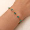 Youthway Fashion Turquoise Stainless Steel  Gold Pvd Plated Adjustable Bracelet Waterproof Jewelry Women Gift