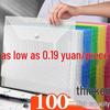 100 Pack Large Capacity A4 Transparent Plastic File Bags with Snap Button for Students & Exam Storage