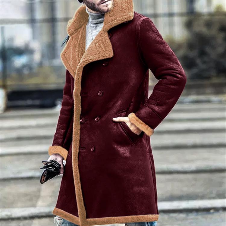 Men s Leather & Fur Jacket - Thickened Faux Fur, In Stock 23 L