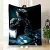 Motorcyclist In Stylish Gear Patterned Flannel Blanket Perfect for the Bedroom Living Room, Sofa, or a Little Nap
