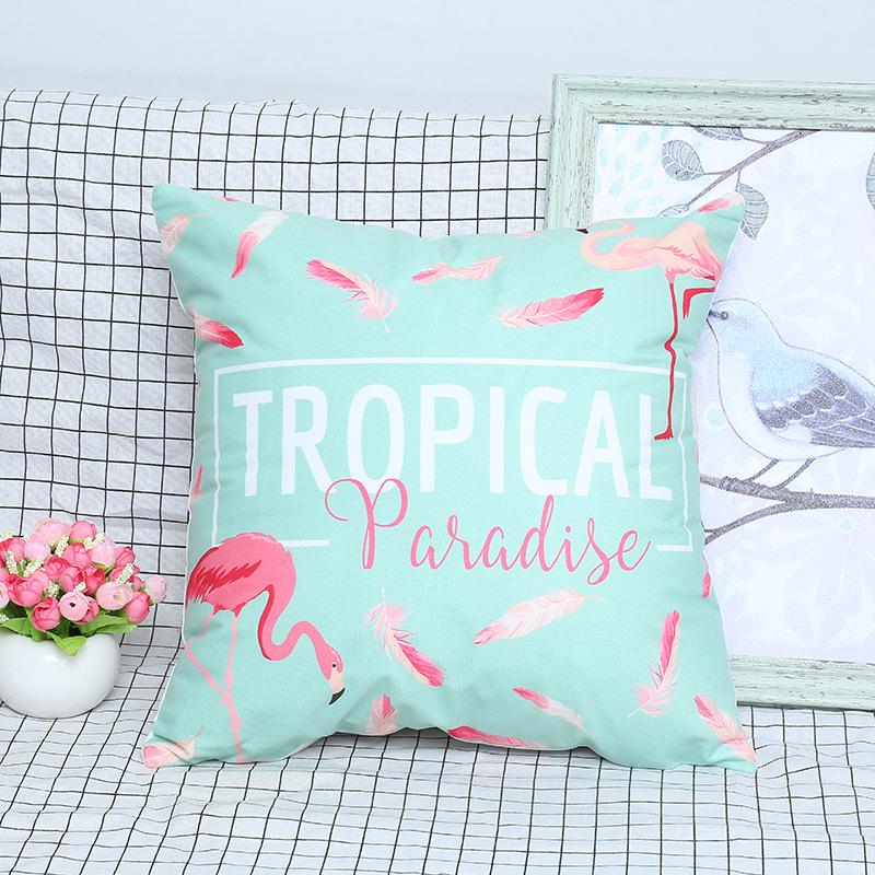 Small Fresh Flamingo American Pastoral Nordic Style Pillow Set Car Sofa Cushion Pillow Cover Does Not Include Pillow Core