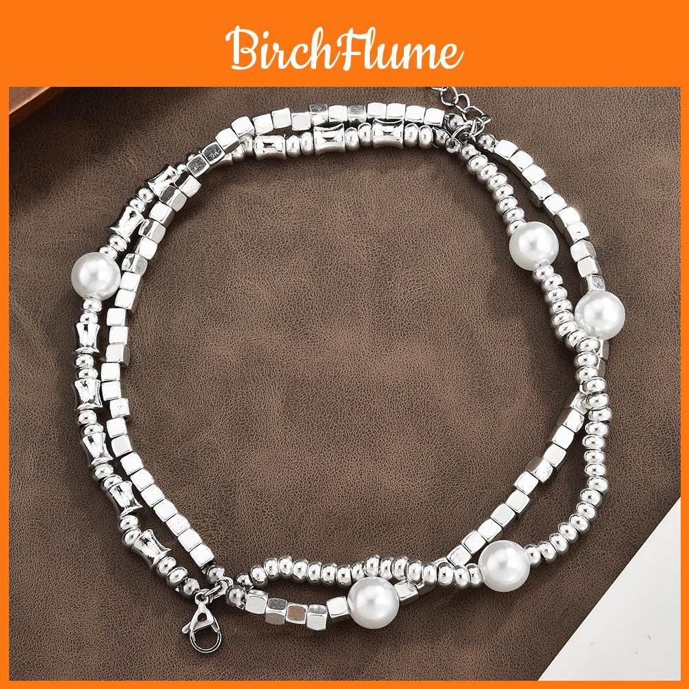 Geometric Pearl Layered Bracelet With V Gold For Women Gift For Winter