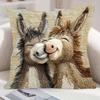 45x45 Donkey Pillowcase Cartoon Donkey Plush Pillow Case Cute Cushion Cover  Home Decor