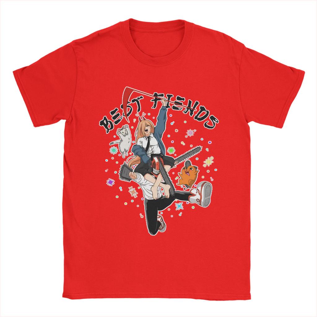 Makima Reze Vintage Anime T Shirts Men Pure Cotton Creative T-Shirt O Neck  Tees Short Sleeve Clothes New Arrival