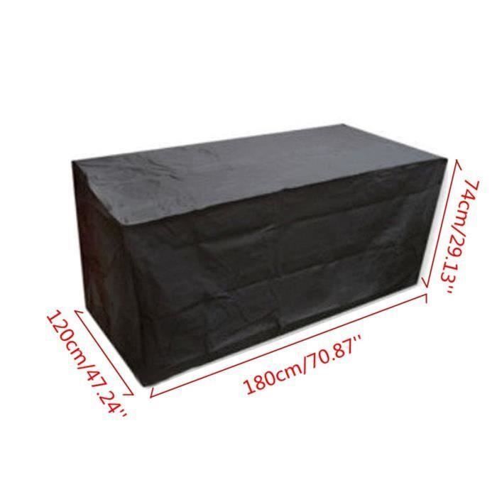Housse pour mobilier de jardin - Étanche bâche couverture - Noir - 180x120x74 cm