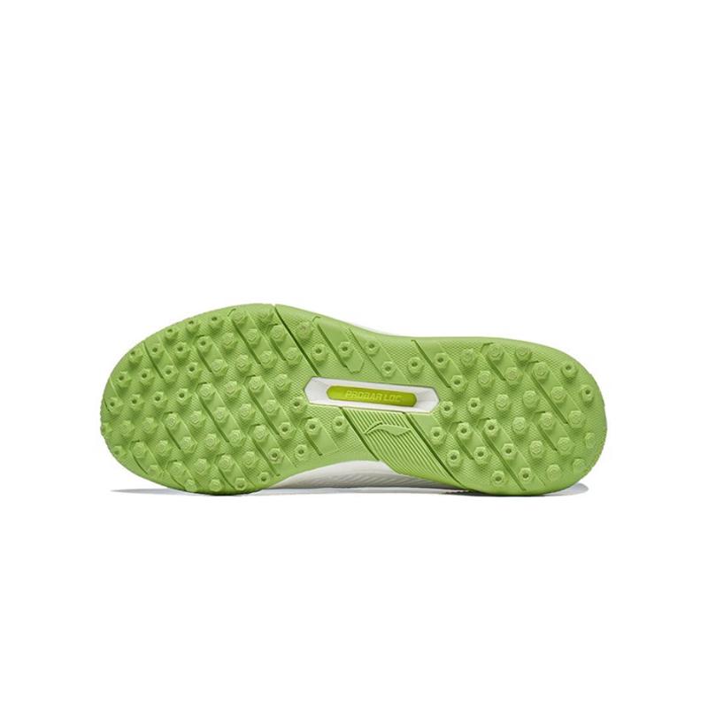 Li Ning Kids Sports Trend Rebound Wear Resistant Lightweight Non Slip Football Shoes Kids Football Shoes White Green YSTT002-1
