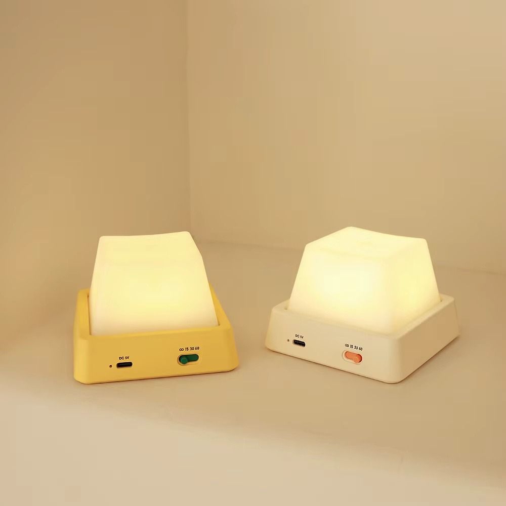 Simple Design Bedside Table Lamp Timing Function USB Rechargeable Lamp Night Light Bedroom Decor