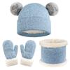 Children's Hat Scarf Gloves Three Piece Set Winter Thickened Warm Knitted Ear Protection Ball Cap Three Piece Set