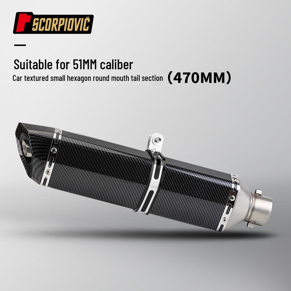 Carbon Fiber Hexagonal Exhaust Muffler Universal 51MM for CBR650 Sai 600 321R