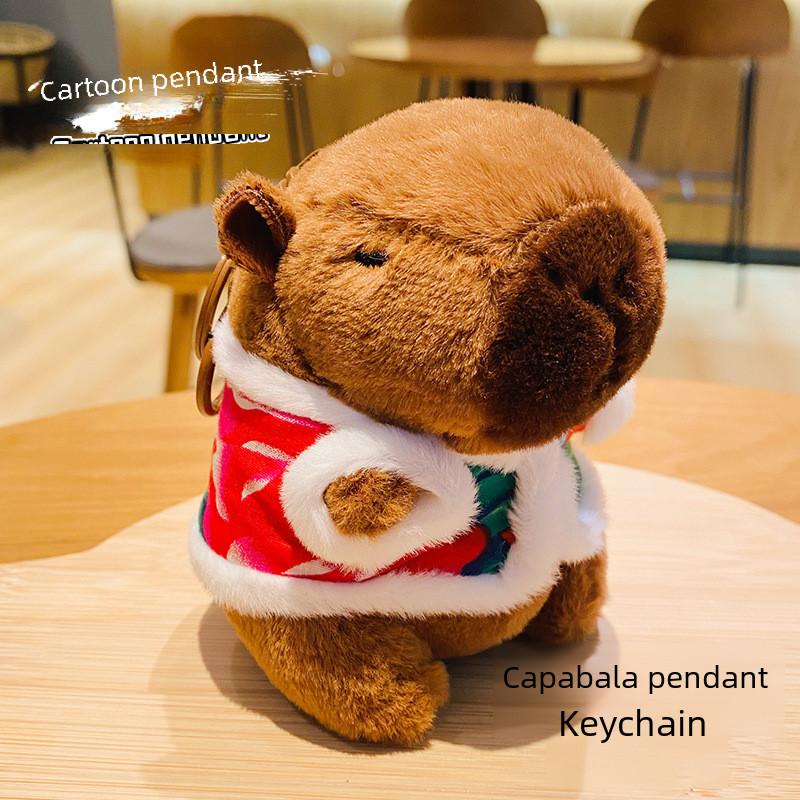 Adorable Capybara Plush Keychain Cute Car Accessory Creative Cartoon Style Gift