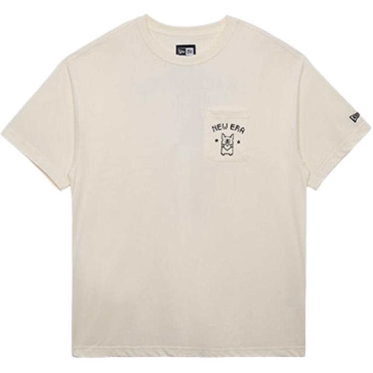 New Era SS24 Logo Digital Pet Cartoon Print Round Neck Short Sleeve T-Shirt Unisex T-Shirt Ivory 14341276