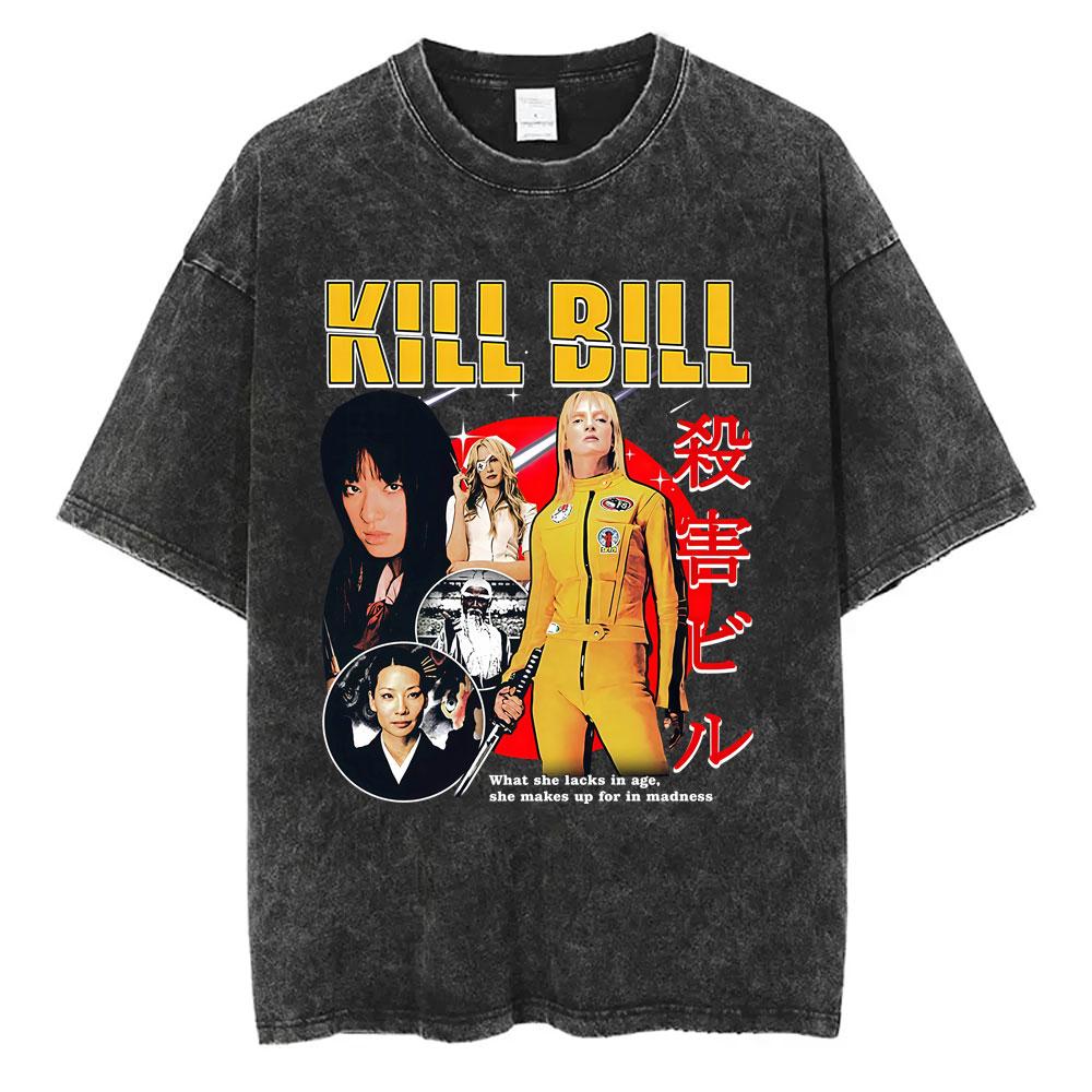 Hattori Hanzo ČERVENÉ Meče a Sushi Kill Bill Okinawa Japonsko Tarantino Vintage Prané Trička Pánské Dámské Ležérní Retro Streetwear