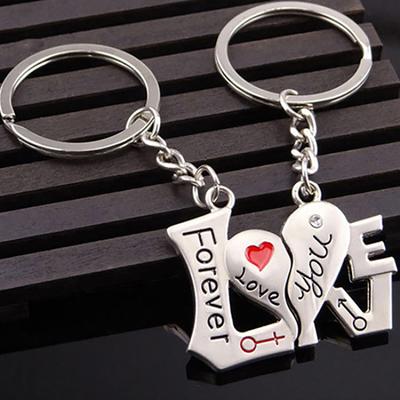 Para Zakochanych Serce Brelok Pierścień Casualowy Drobiazg Biżuteria Walentynki Prezent Ślubny KTY