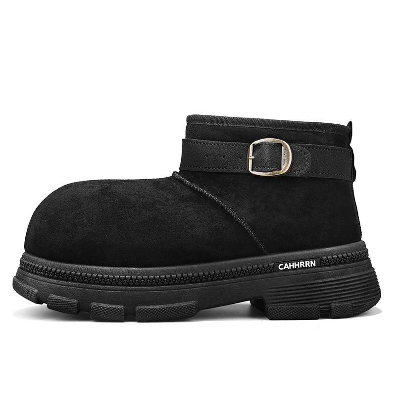 Warm Snow Boots Comfortable Men Leisure Thick Fur Platform Men's Short Boots Sneakers Winter Anti Slip Fashion Man Big Toe Boot