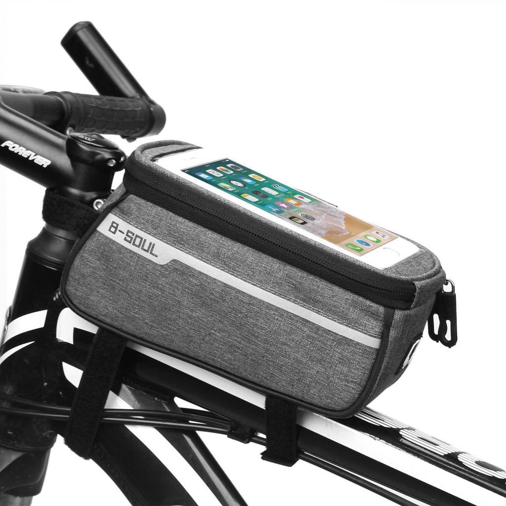 Mountain Bike Top Tube Frame Bag with Touch Screen Phone Holder