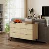 6-Drawer Chest Modern Chest of Drawers for Bedroom with Anti-Tip Design 110L x 40W x 75H cm Wood Look