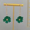 Flower Drop For Women Korean Sweet Long Petal Temperament Earrings Jewelry Accessories