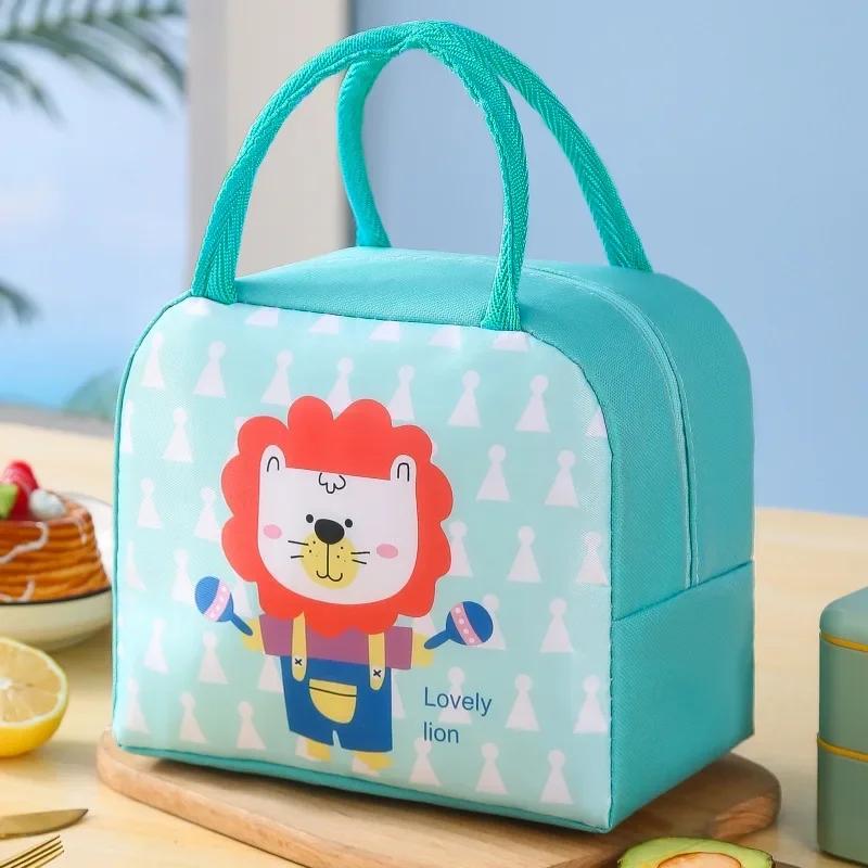 Cute Cartoon Thermal Insulation Bag Aluminum Film Waterproof Lunch Box Storage Bag Students Portable Picnic Box Insulated Bag